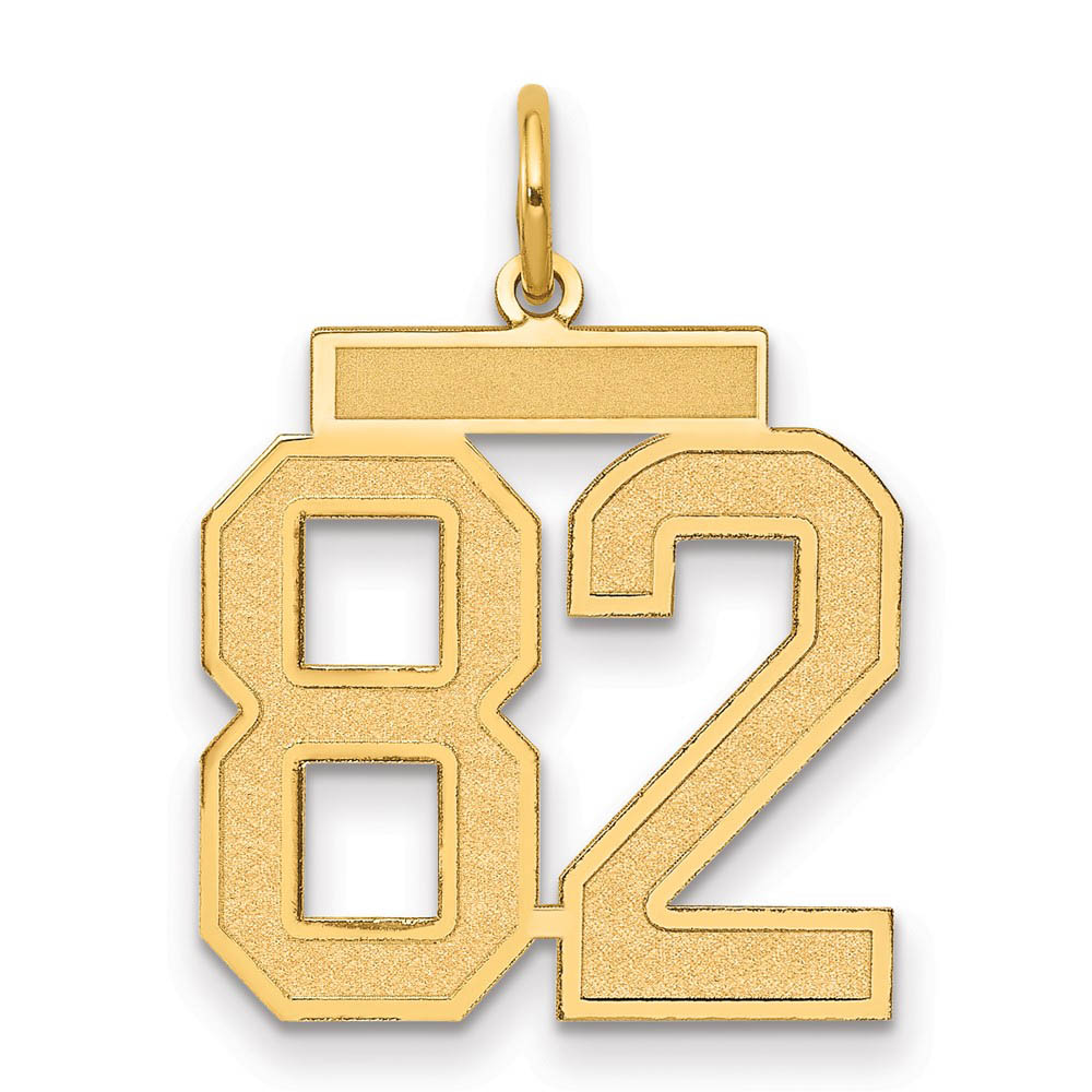 14k Yellow Gold, Jersey Collection, Number 82 Pendant