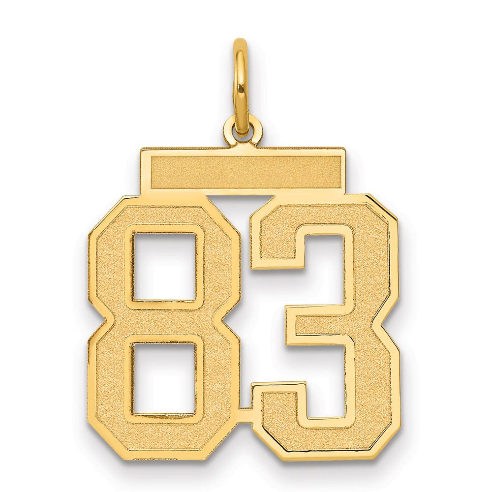 14k Yellow Gold, Jersey Collection, Number 83 Pendant