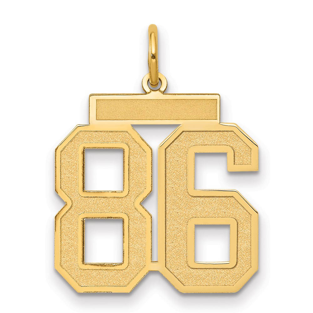 14k Yellow Gold, Jersey Collection, Number 86 Pendant