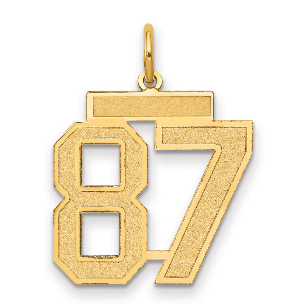 14k Yellow Gold, Jersey Collection, Number 87 Pendant