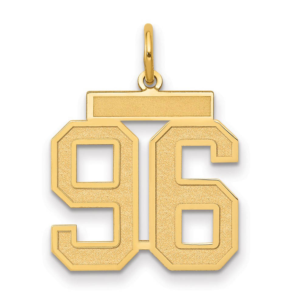 14k Yellow Gold, Jersey Collection, Number 96 Pendant