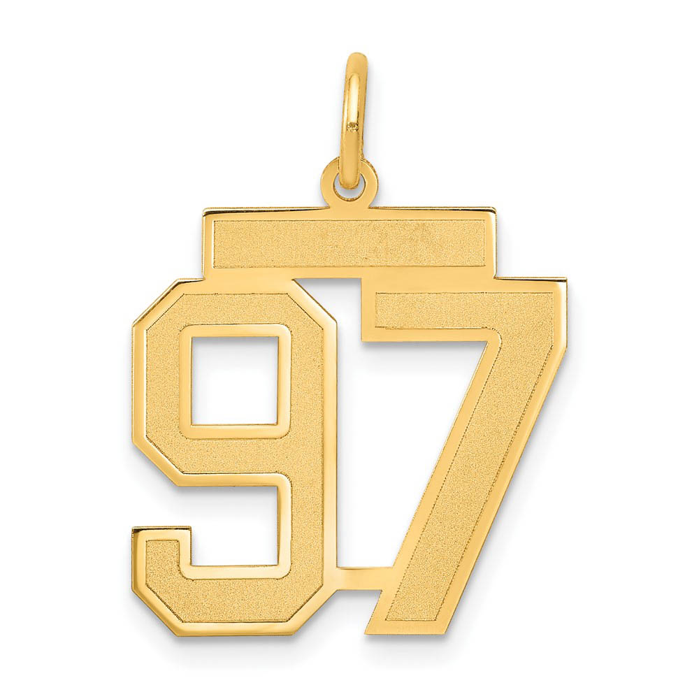 14k Yellow Gold, Jersey Collection, Number 97 Pendant