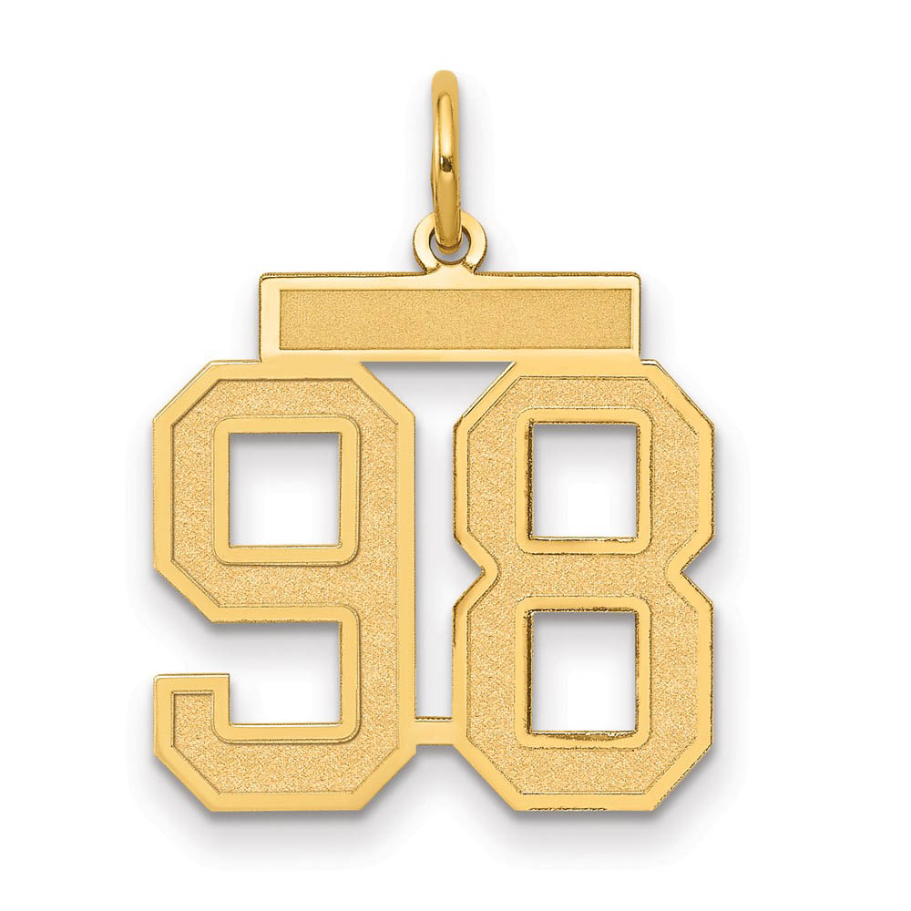14k Yellow Gold, Jersey Collection, Number 98 Pendant