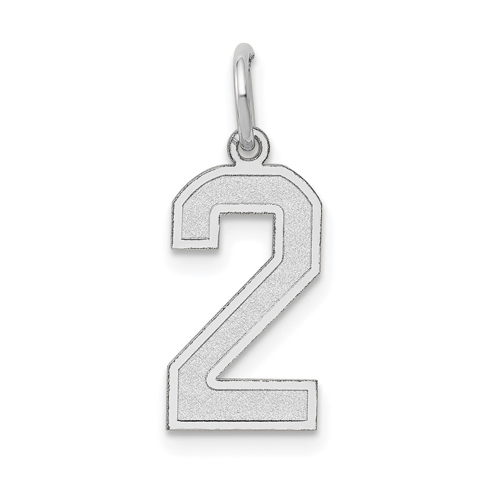 14k White Gold, Jersey Collection, Number 2 Pendant