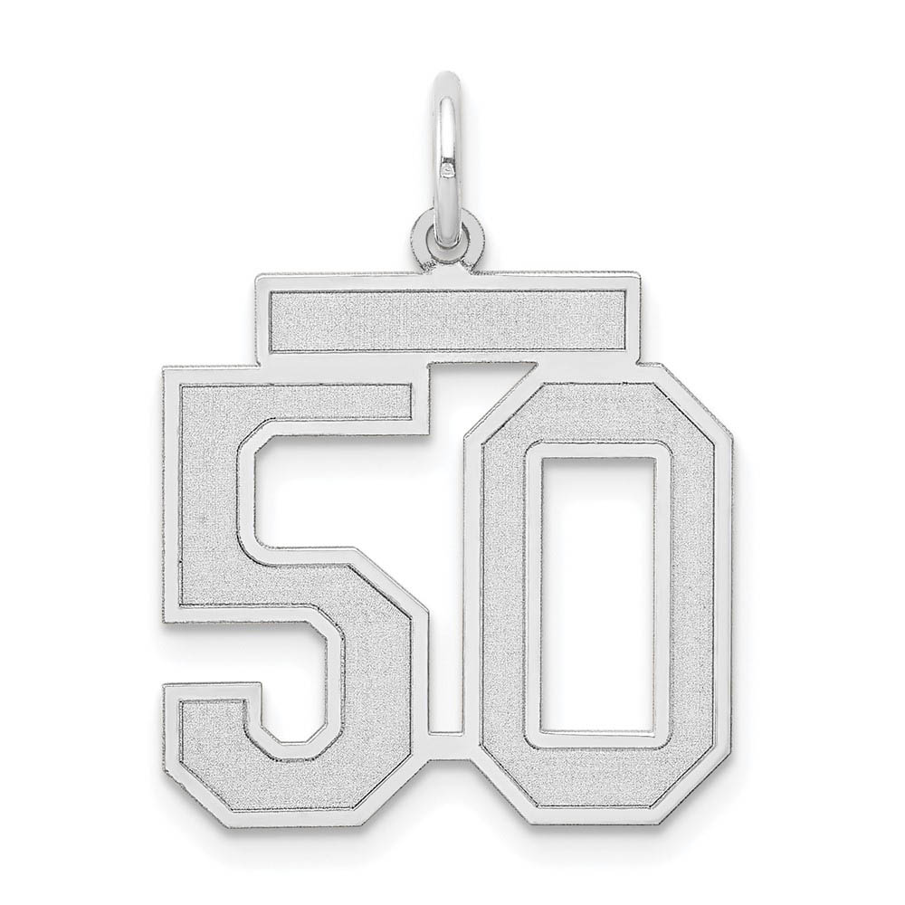 14k White Gold, Jersey Collection, Number 50 Pendant