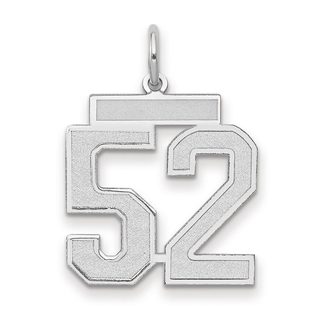 14k White Gold, Jersey Collection, Number 52 Pendant