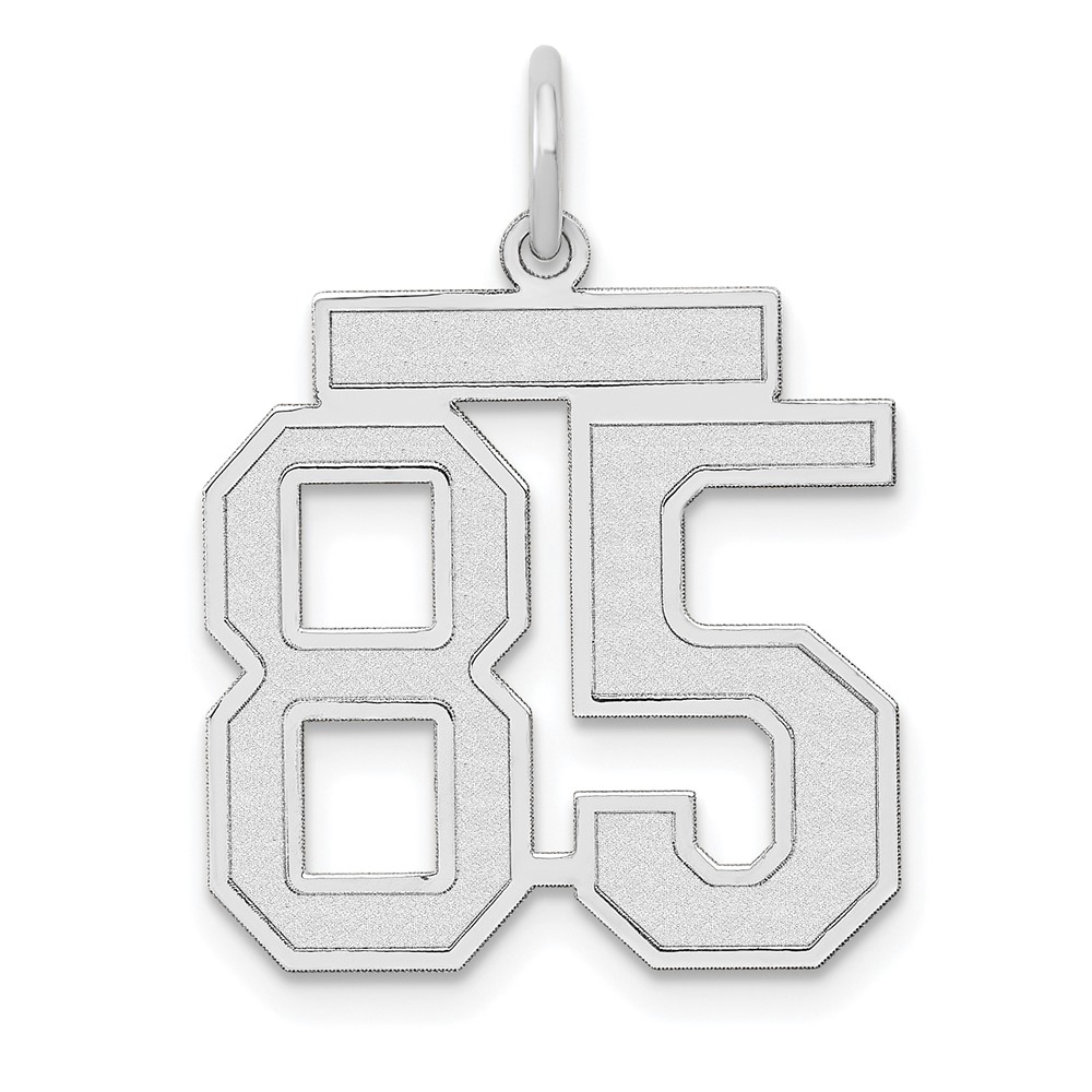 14k White Gold, Jersey Collection, Number 85 Pendant