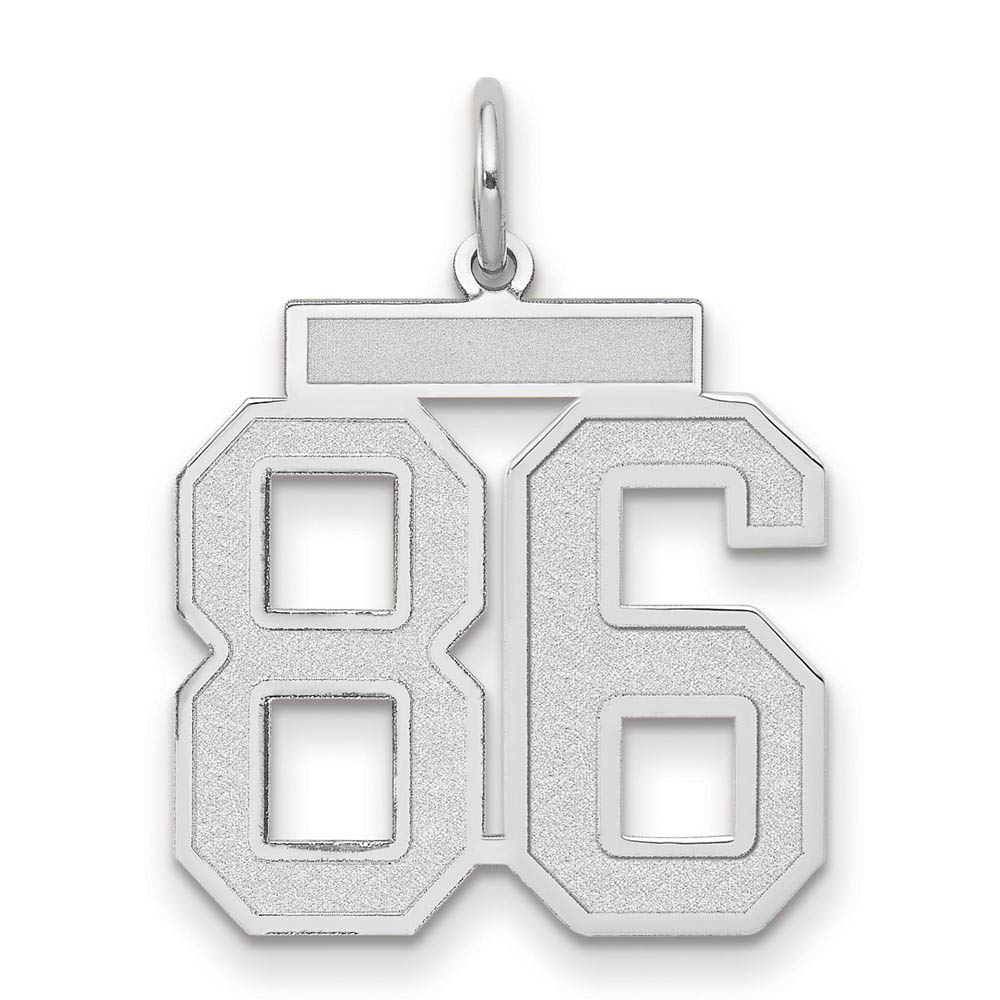 14k White Gold, Jersey Collection, Number 86 Pendant