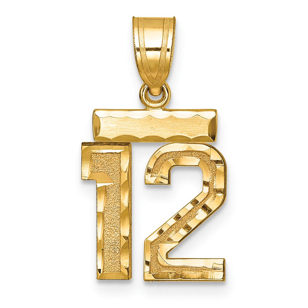14k Yellow Gold, Varsity Collection, D/C Pendant Number 12