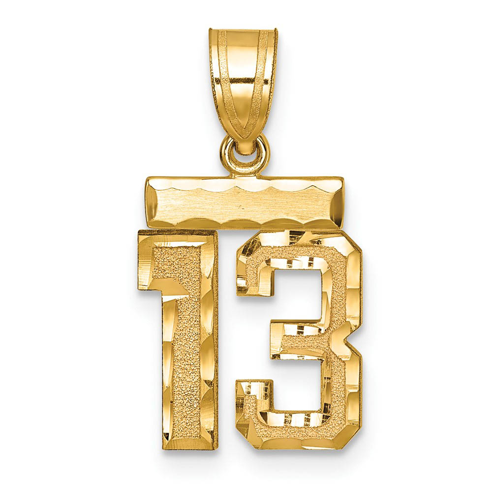 14k Yellow Gold, Varsity Collection, D/C Pendant Number 13