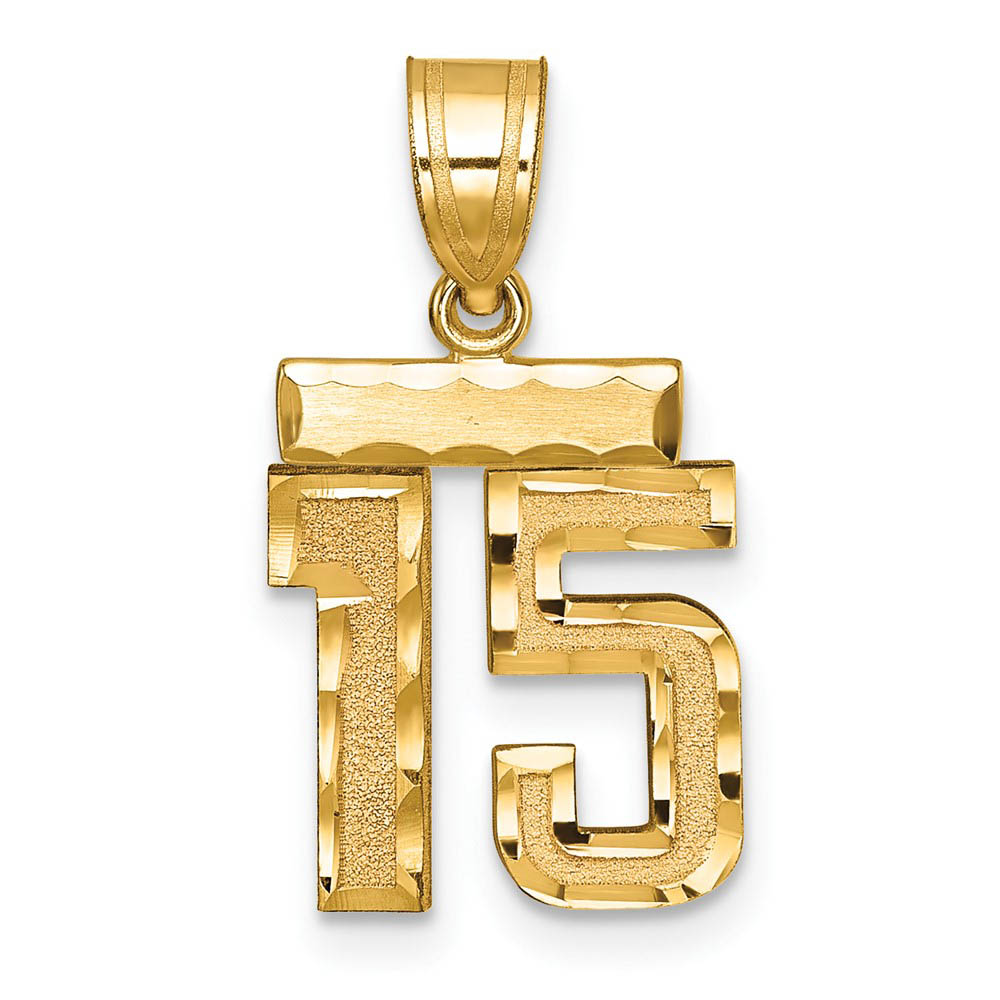 14k Yellow Gold, Varsity Collection, D/C Pendant Number 15