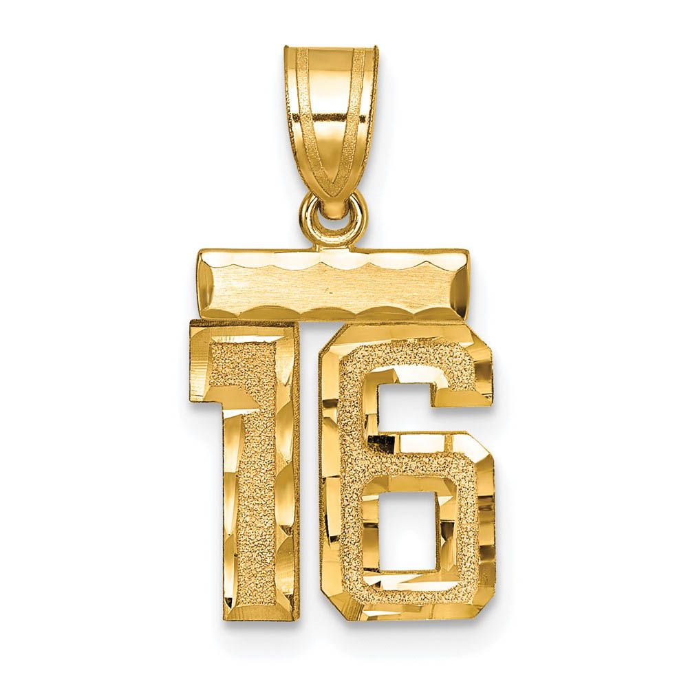 14k Yellow Gold, Varsity Collection, D/C Pendant Number 16