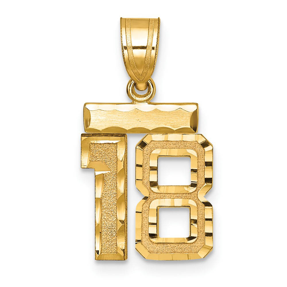 14k Yellow Gold, Varsity Collection, D/C Pendant Number 18