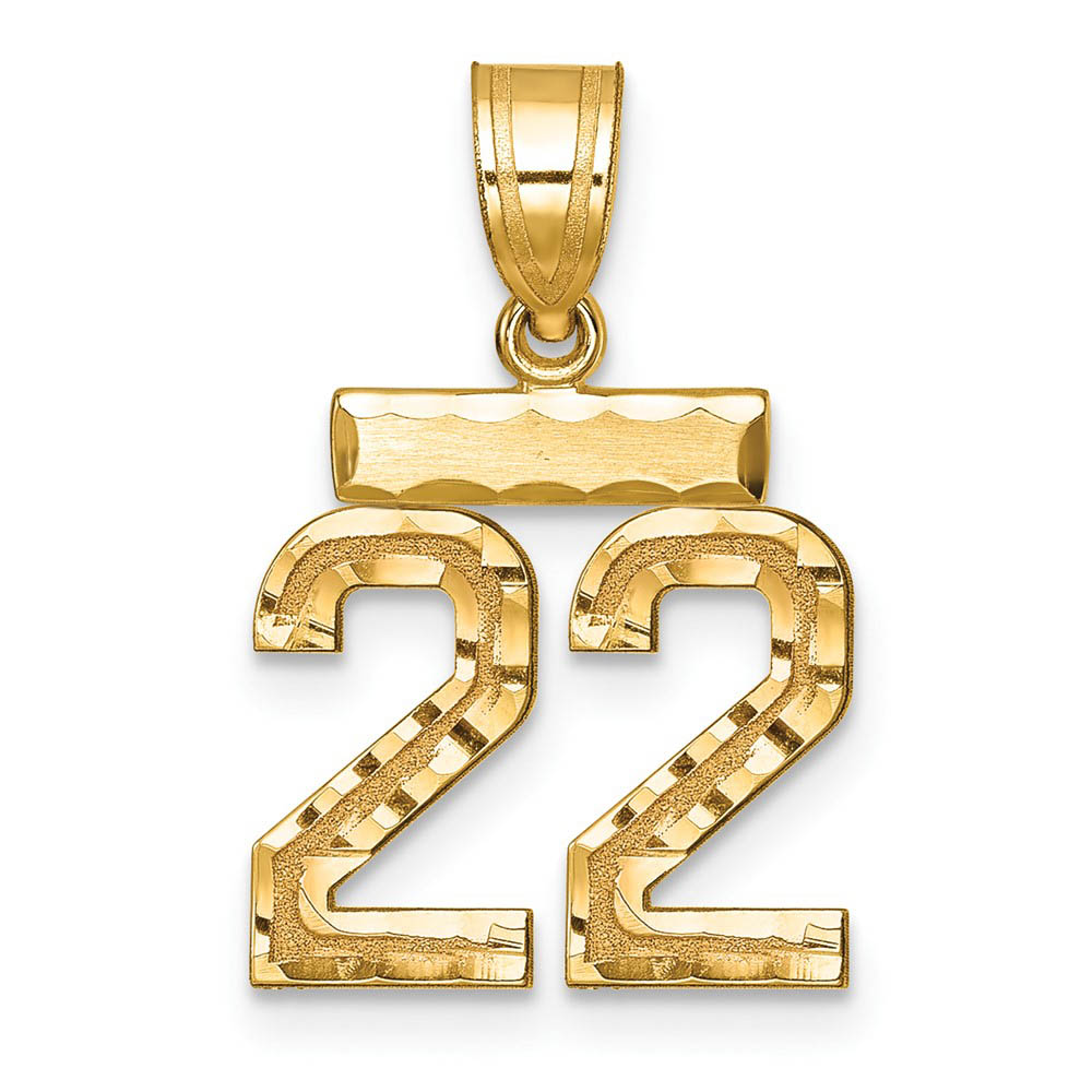 14k Yellow Gold, Varsity Collection, D/C Pendant Number 22