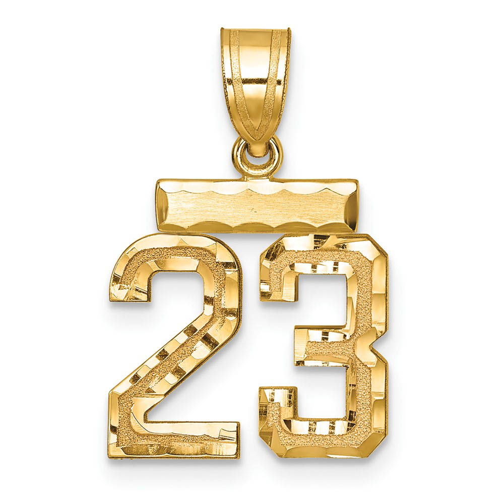 14k Yellow Gold, Varsity Collection, D/C Pendant Number 23
