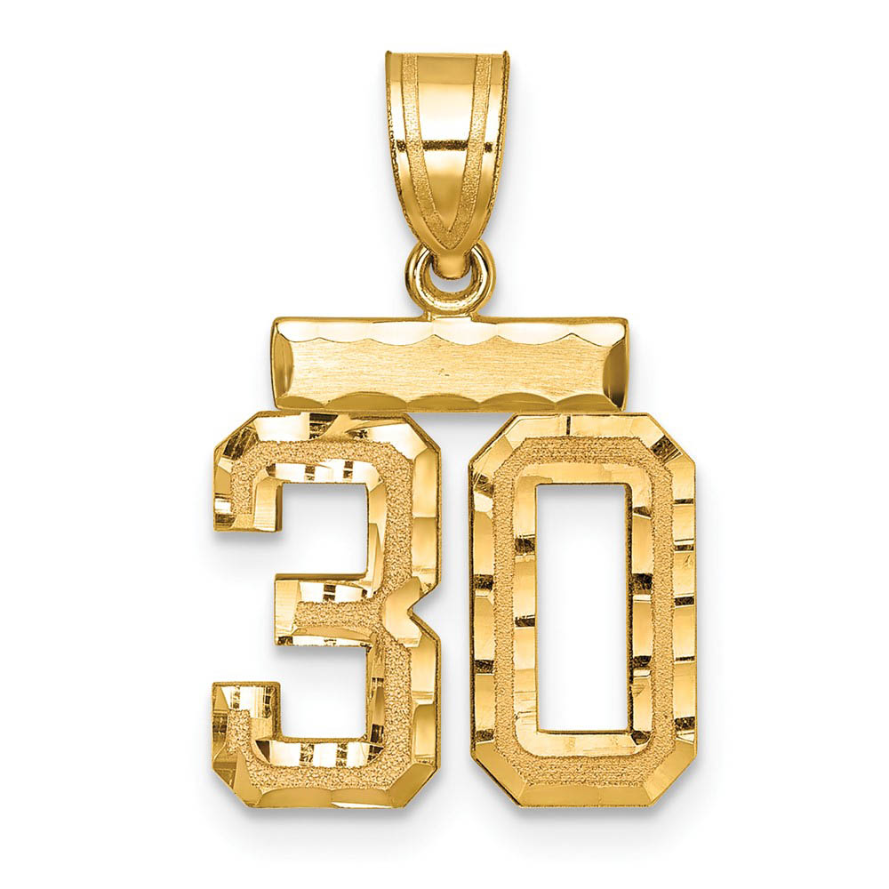 14k Yellow Gold, Varsity Collection, D/C Pendant Number 30