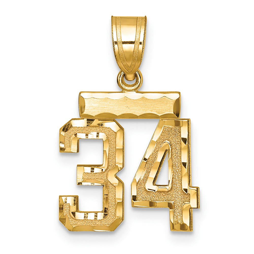 14k Yellow Gold, Varsity Collection, D/C Pendant Number 34