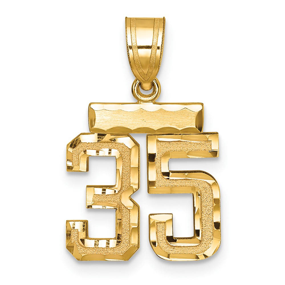 14k Yellow Gold, Varsity Collection, D/C Pendant Number 35