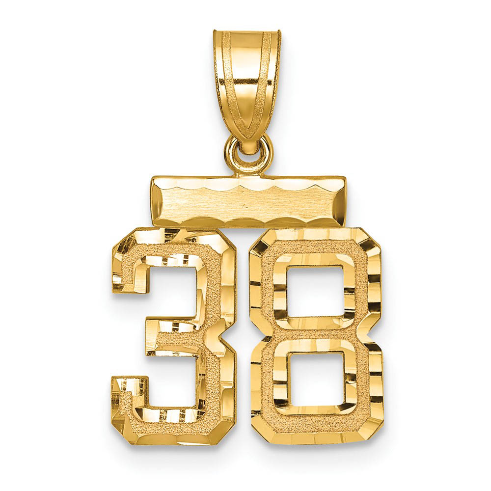 14k Yellow Gold, Varsity Collection, D/C Pendant Number 38