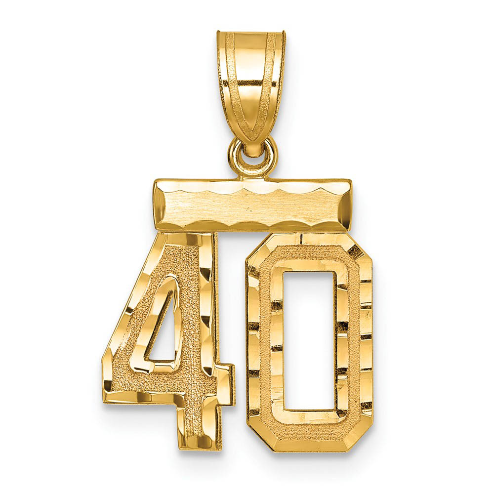 14k Yellow Gold, Varsity Collection, D/C Pendant Number 40