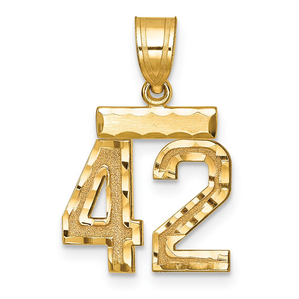 14k Yellow Gold, Varsity Collection, D/C Pendant Number 42