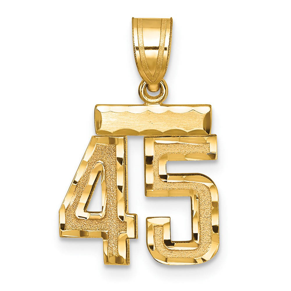 14k Yellow Gold, Varsity Collection, D/C Pendant Number 45