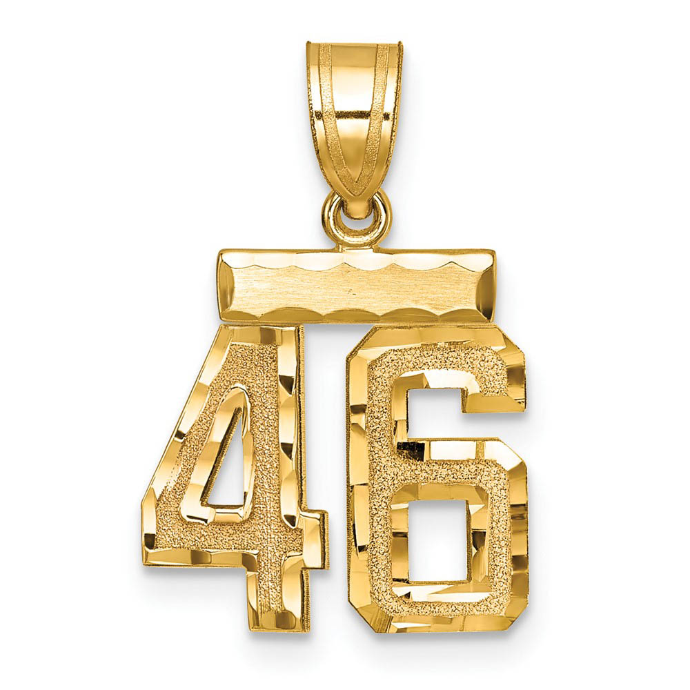 14k Yellow Gold, Varsity Collection, D/C Pendant Number 46