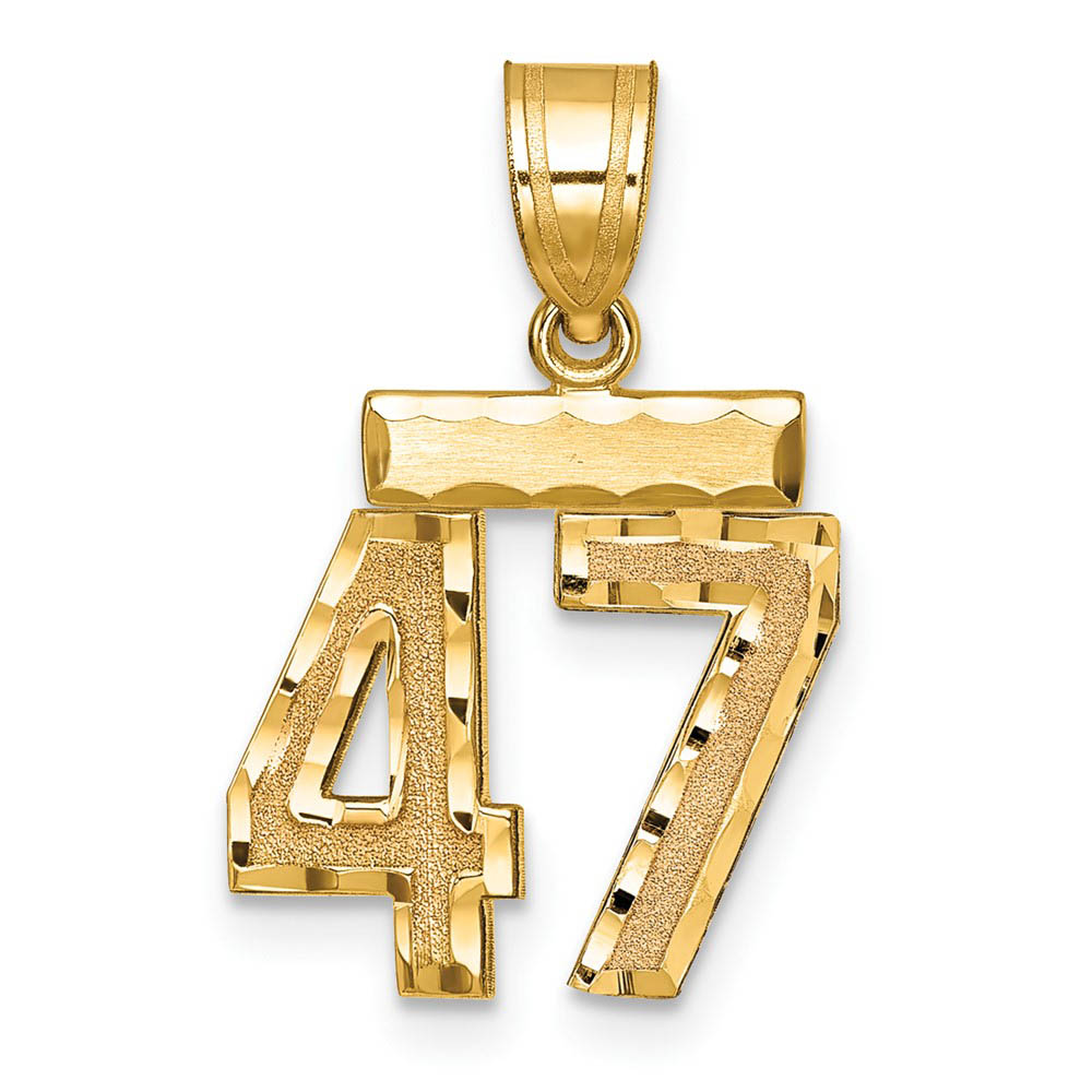 14k Yellow Gold, Varsity Collection, D/C Pendant Number 47