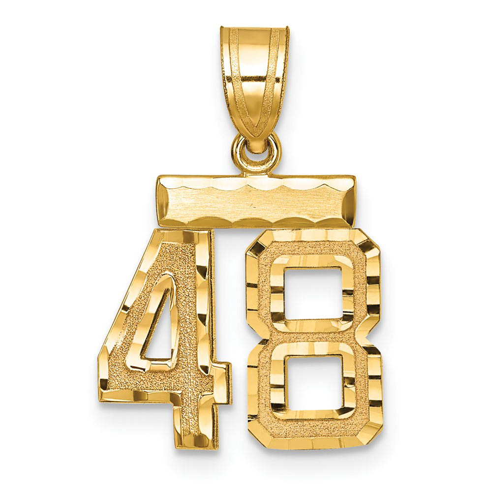 14k Yellow Gold, Varsity Collection, D/C Pendant Number 48