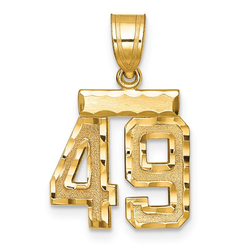 14k Yellow Gold, Varsity Collection, D/C Pendant Number 49
