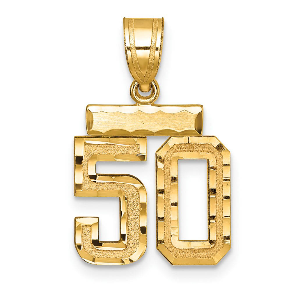 14k Yellow Gold, Varsity Collection, D/C Pendant Number 50