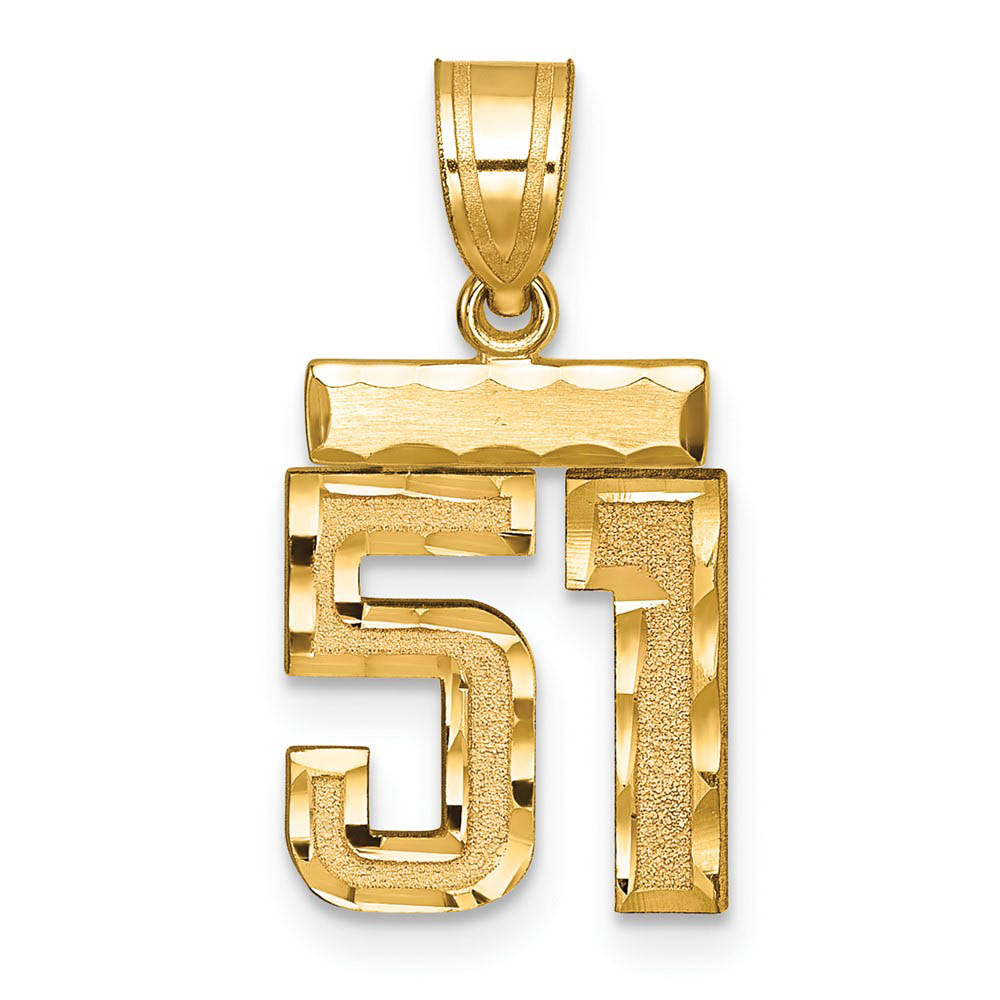 14k Yellow Gold, Varsity Collection, D/C Pendant Number 51