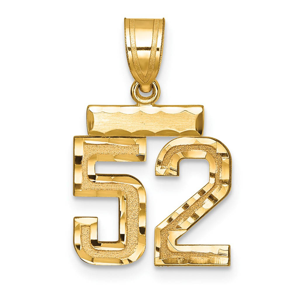 14k Yellow Gold, Varsity Collection, D/C Pendant Number 52