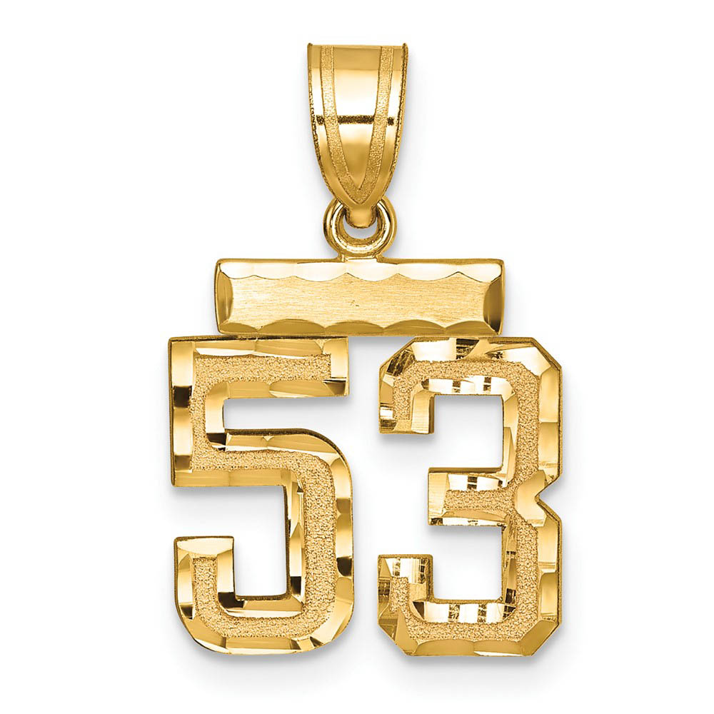 14k Yellow Gold, Varsity Collection, D/C Pendant Number 53