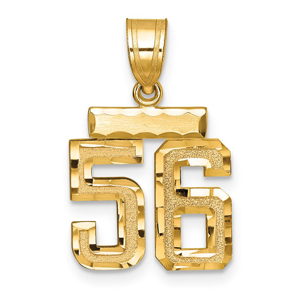 14k Yellow Gold, Varsity Collection, D/C Pendant Number 56