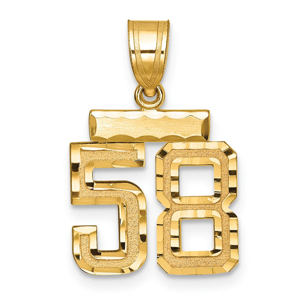 14k Yellow Gold, Varsity Collection, D/C Pendant Number 58