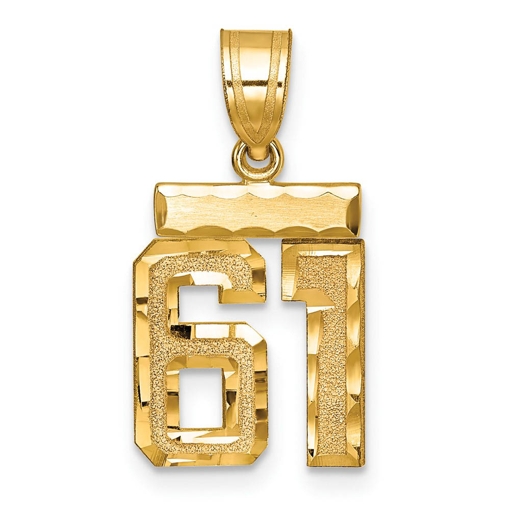 14k Yellow Gold, Varsity Collection, D/C Pendant Number 61