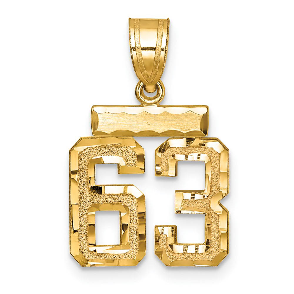 14k Yellow Gold, Varsity Collection, D/C Pendant Number 63