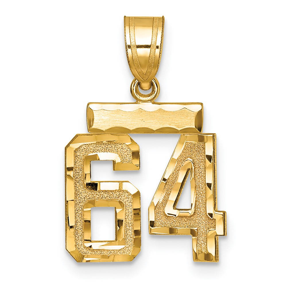 14k Yellow Gold, Varsity Collection, D/C Pendant Number 64