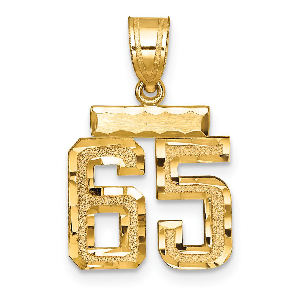 14k Yellow Gold, Varsity Collection, D/C Pendant Number 65