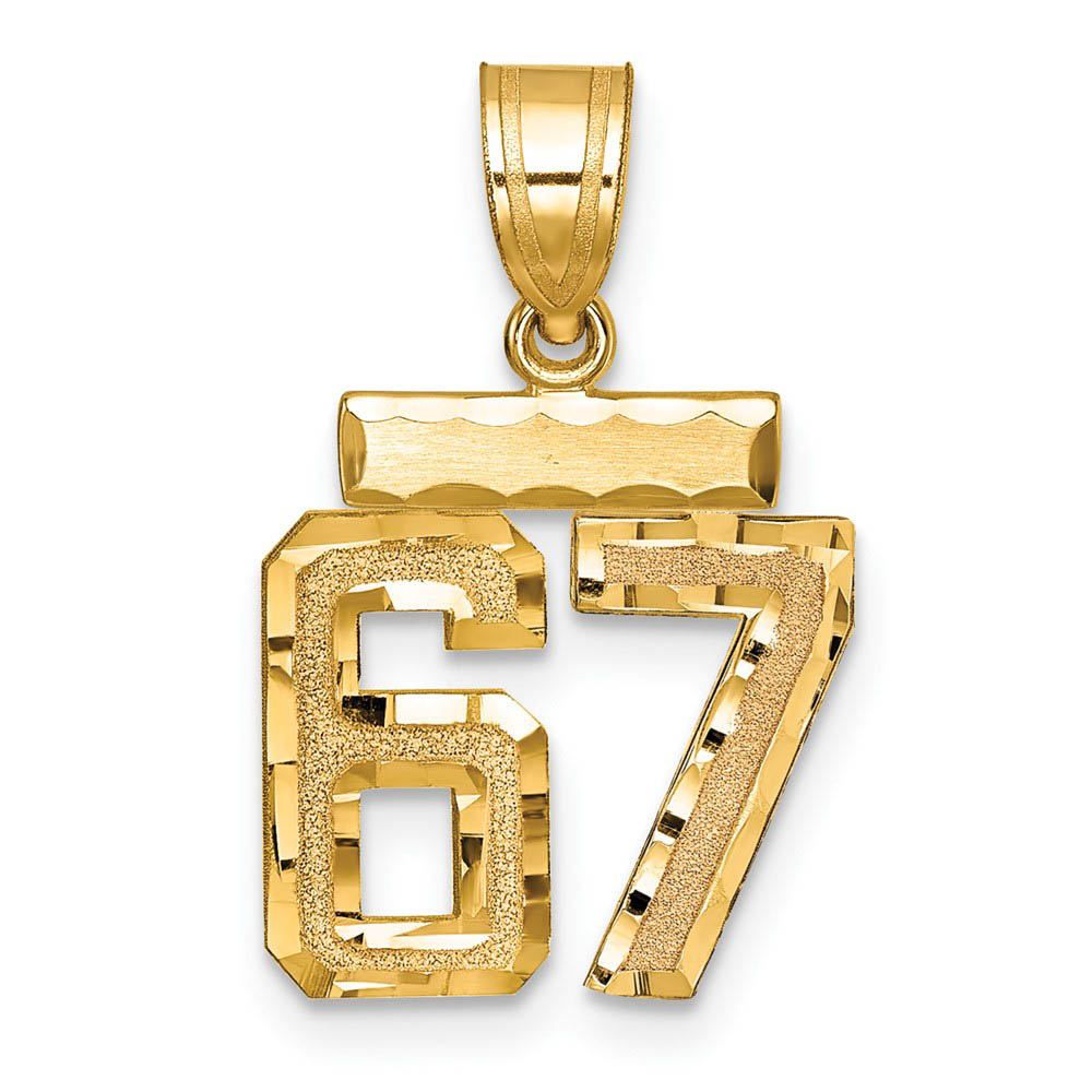 14k Yellow Gold, Varsity Collection, D/C Pendant Number 67