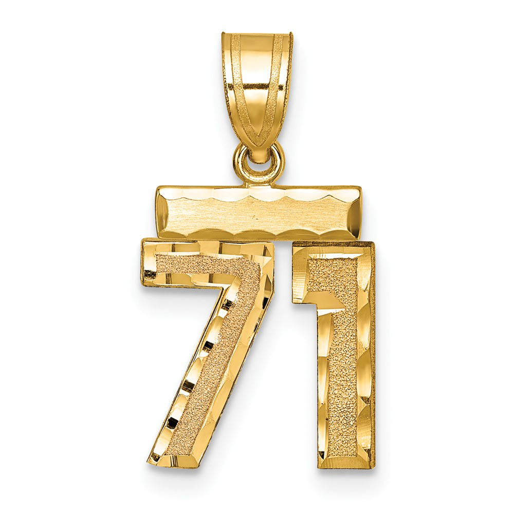 14k Yellow Gold, Varsity Collection, D/C Pendant Number 71