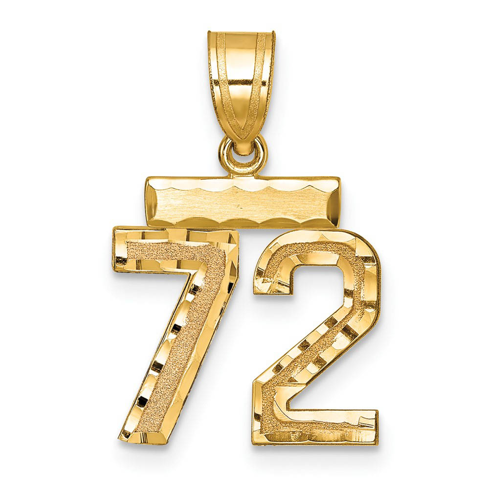 14k Yellow Gold, Varsity Collection, D/C Pendant Number 72