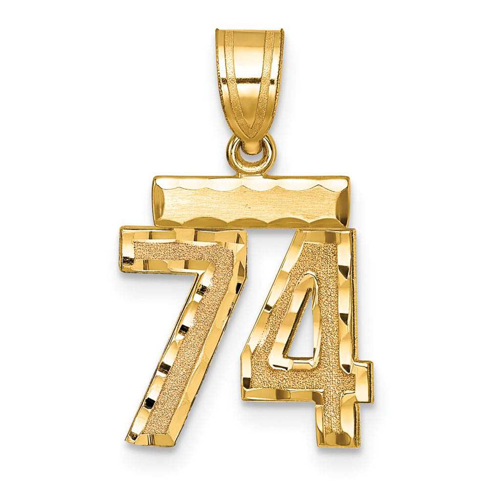 14k Yellow Gold, Varsity Collection, D/C Pendant Number 74