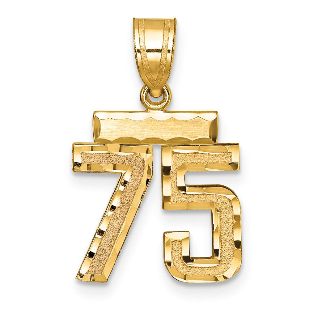 14k Yellow Gold, Varsity Collection, D/C Pendant Number 75