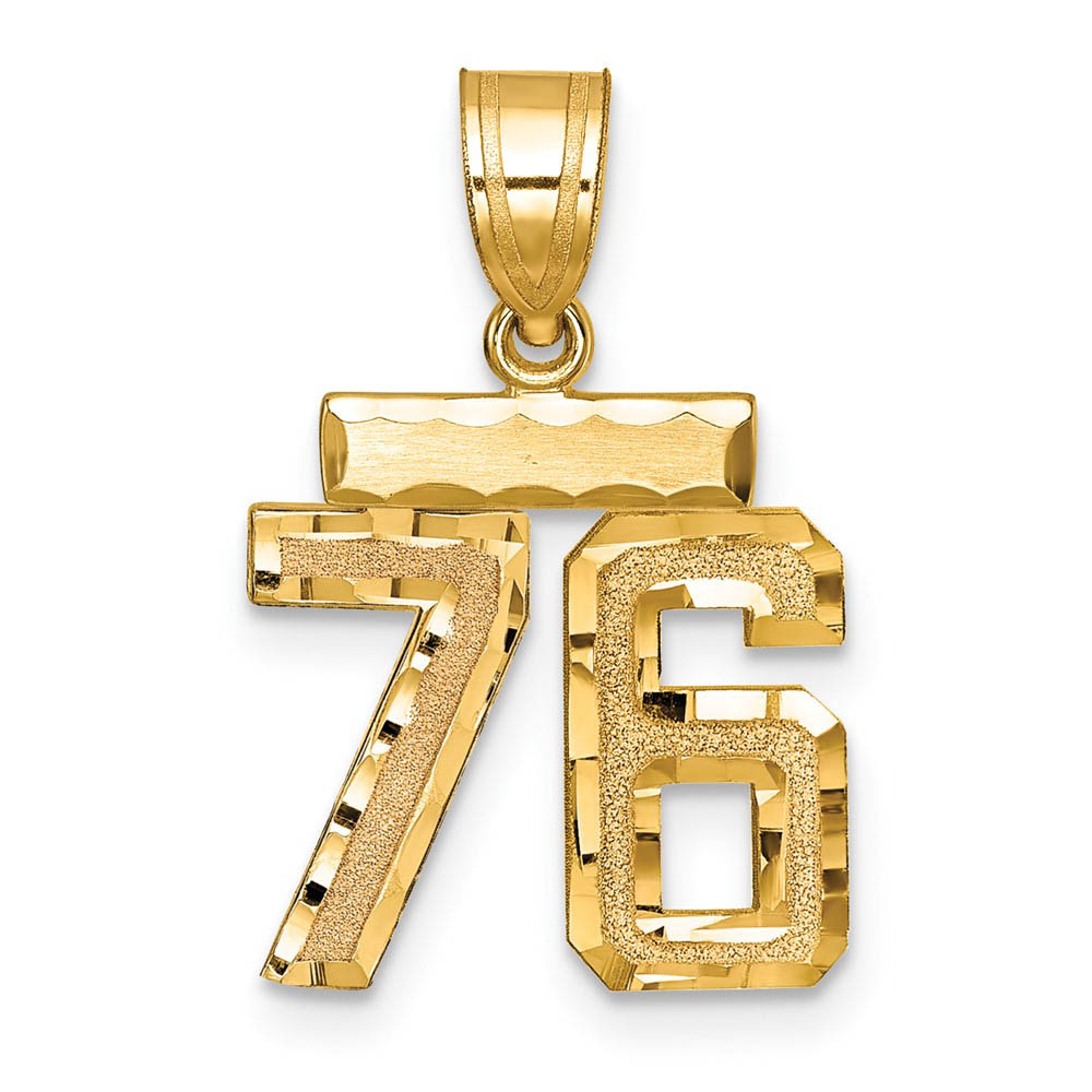 14k Yellow Gold, Varsity Collection, D/C Pendant Number 76