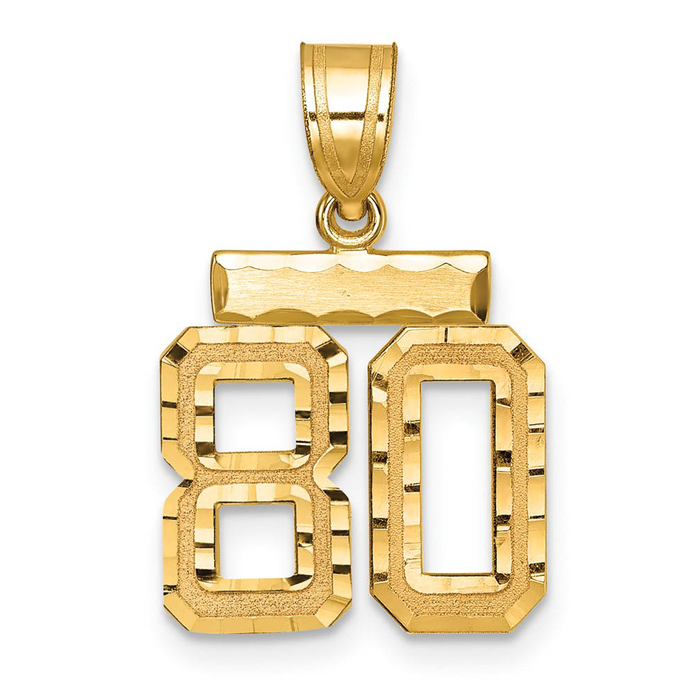 14k Yellow Gold, Varsity Collection, D/C Pendant Number 80