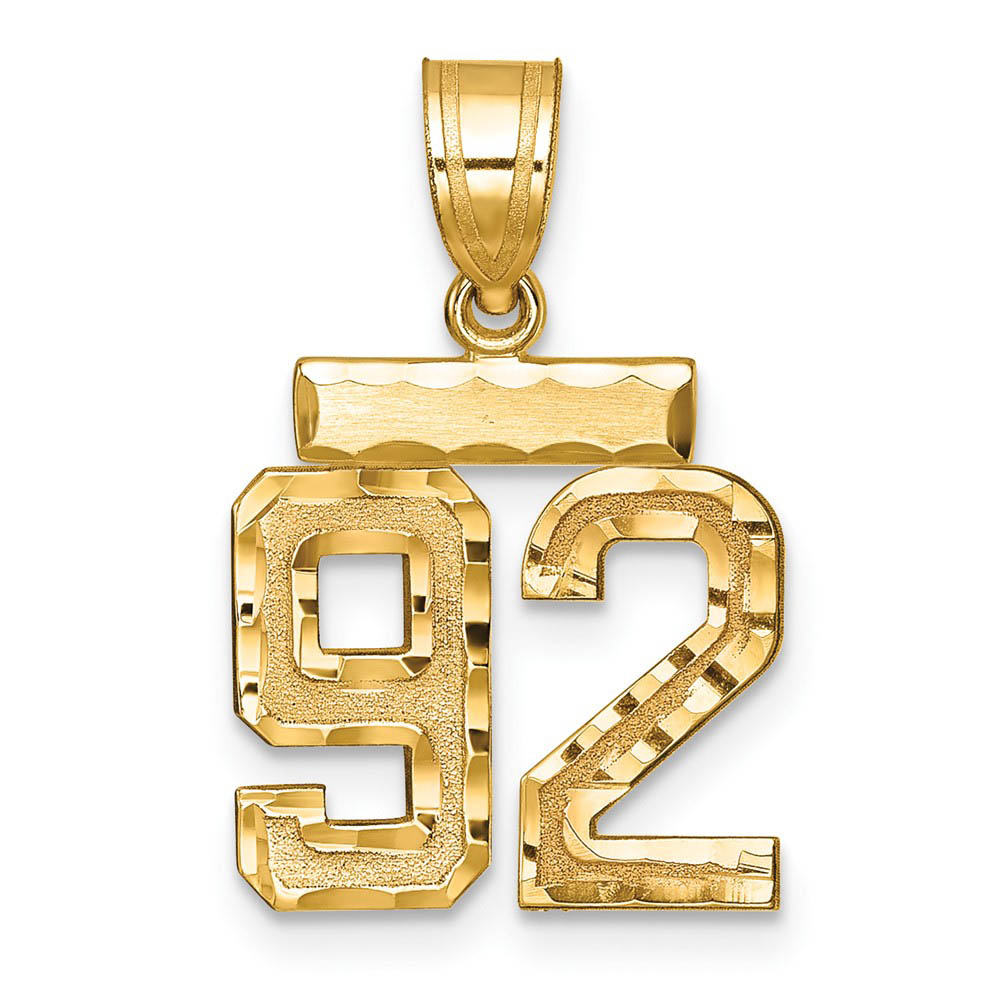 14k Yellow Gold, Varsity Collection, D/C Pendant Number 92