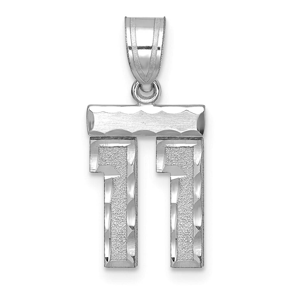 14k White Gold, Varsity Collection, D/C Pendant, Number 11
