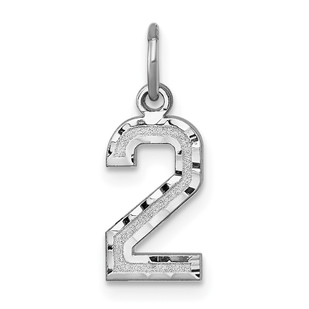 14k White Gold, Varsity Collection, D/C Pendant, Number 2